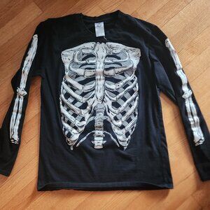 Spirit Halloween Skeleton Ribcage Long Sleeve Shirt Adult Medium